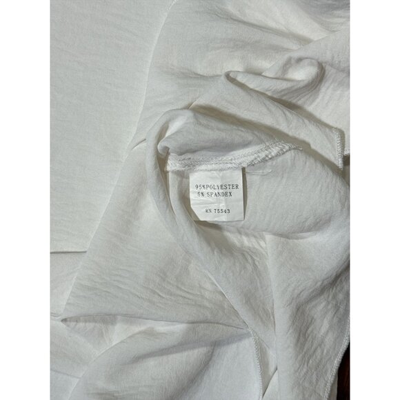 Asymmetrical Size M Womens White Tunic Blouse With Button Detail By Radzoli - Picture 7 of 8